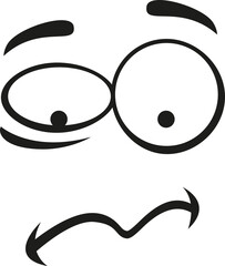 Frustrated emoji isolated cartoon troubled face
