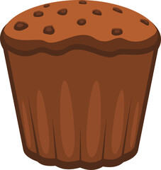 Muffin with raisins or chocolate sweet pastry food