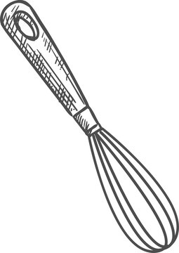 Egg beater, balloon whisk isolated kitchen utensil