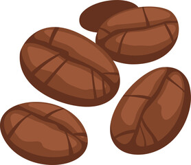Coffee beans isolated roasted grains vector sketch
