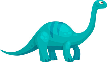 Blue dinosaur isolated childish brontosaurus dino