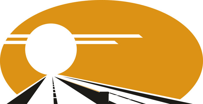 Long road sign isolated traffic symbol.