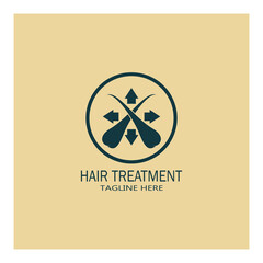 Hair treatment logo hair transplantation logo vector image design illustration