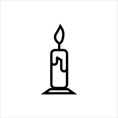 Candle icon isolated on white background. Vector illustration.