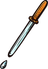 Pipette eyedropper vector sketch icon