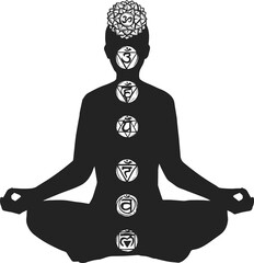 Yoga lotus position, Buddhism religion symbol