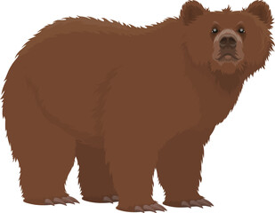 Obraz na płótnie Canvas Russian brown bear isolated cartoon animal mascot