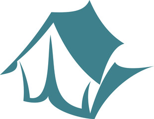 Hiking and camping tent icon