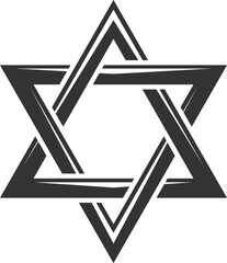 Shield of Magen isolated black David star icon