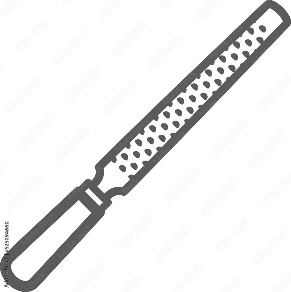 Poster metal rasp on handle isolated outline coarse file