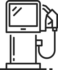 Fuel filling station vector line icon. Car gas, petrol fuel pump station