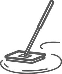 Floor mop vector line icon. House cleaning utensil floor washing mop
