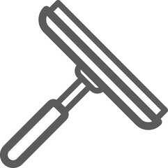 Glass scraper vector thin line icon. House window wash wiper, home cleaning utensil