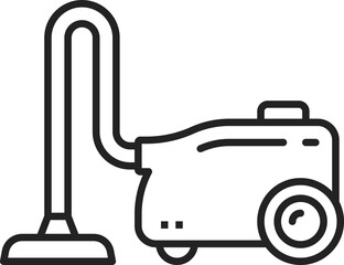 Vacuum cleaner line icon, household appliances