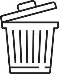 Garbage bin line icon, home cleaning and hygiene