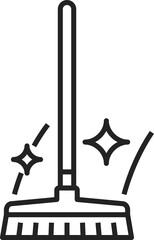 Washing mop line icon, home cleaning item