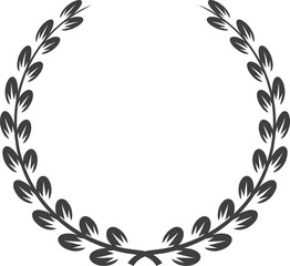 Victory symbol, isolated laurel wreath