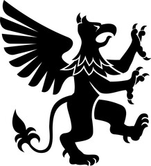Heraldry griffin isolated mythical creature