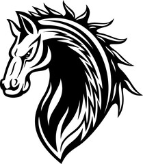 Fototapeta premium Horse or mustang animal icon. Tattoo and mascot