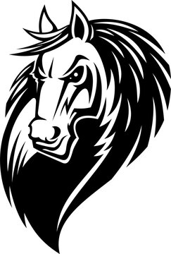 Horse or mustang animal icon. Tattoo and mascot