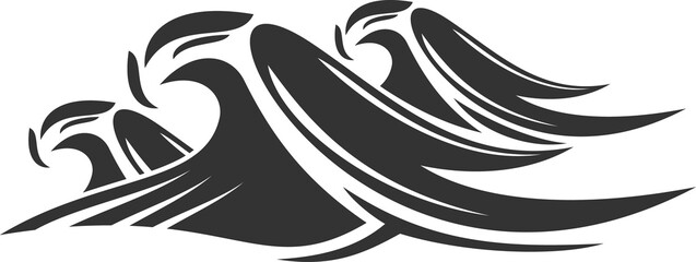 Water wave of sea or ocean icon for nature design