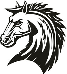 Mane head isolated horse silhouette © Vector Tradition