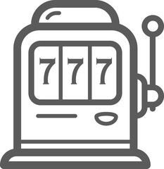 Slot machine, casino gamble game icon