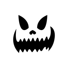 Scary ghost face For carving pumpkins Horror on halloween.