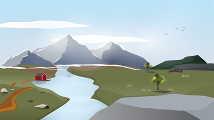 Mountain illustration landscape