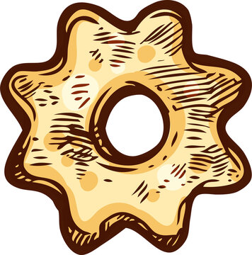Italian stelle pasta sketch icon
