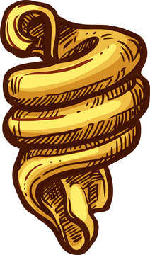 Italian funghetto pasta sketch icon