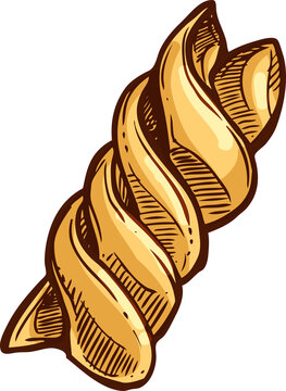 Italian pasta torti sketch icon