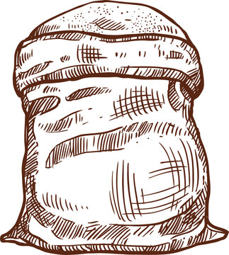 recommend clip art: Baking flour bag sketch icon