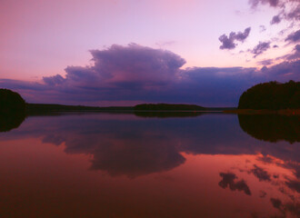 Abendrot &uuml;ber dem See