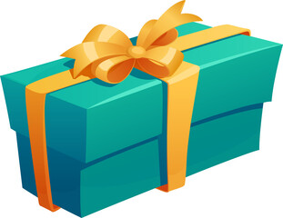 Gift icon of present packaging with ribbon bow