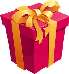 Gift icon of present packaging with ribbon bow