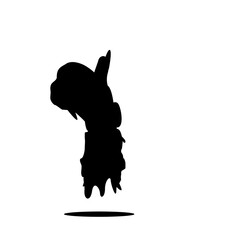 A zombie hand silhouette emerging from a grave to haunt the Halloween night.