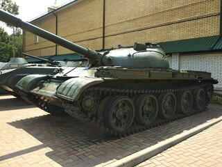 An open-air exposition of weapons and armored vehicles at the Fortress Museum in Kislovodsk, Russia.