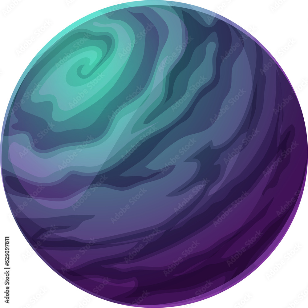 Poster mysterious dark space planet, vector glow globe