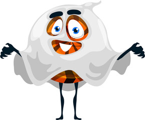 Cartoon Halloween ghost candy vector character