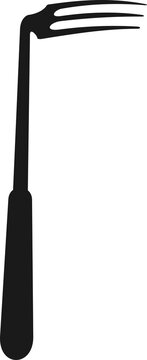 recommend clip art: Pitchfork or small garden fork isolated cultivator