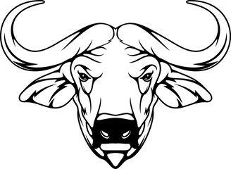 Bison buffalo trophy isolated hand drawn portrait © Vector Tradition