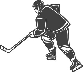 Obraz premium Hockey bandy player with stick isolated sportsman