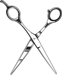 Vintage open scissors isolated hair cutting tool