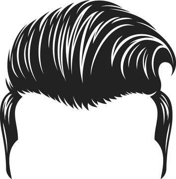 Hipster hair style isolated retro hairdo icon