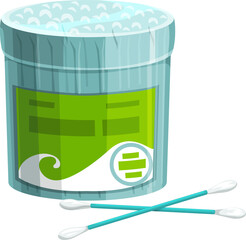 Cotton swabs ear sticks buds in package isolated