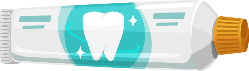 Tube of toothpaste isolated dental paste, tooth
