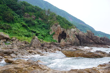 洞窟　海　自然