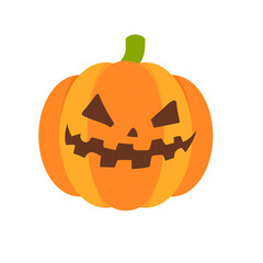 Haunted pumpkin. Listen to the gold carved ghost face. For decorating the Halloween card.