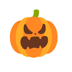 Haunted pumpkin. Listen to the gold carved ghost face. For decorating the Halloween card.